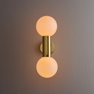  Staff Leuchten Pair of 1970s Motoko Ishii Opaline Glass Double Sconces for Staff Leuchten