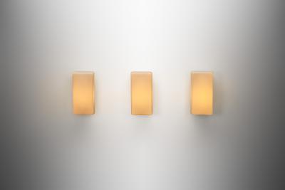  Staff Leuchten Set of Three Opaline Wall Lamps by Staff Leuchten Germany 1960s