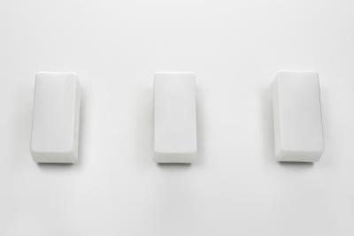  Staff Leuchten Set of Three Opaline Wall Lamps by Staff Leuchten Germany 1960s