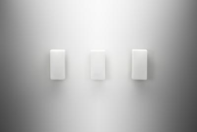  Staff Leuchten Set of Three Opaline Wall Lamps by Staff Leuchten Germany 1960s