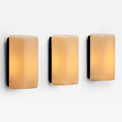  Staff Leuchten Set of Three Opaline Wall Lamps by Staff Leuchten Germany 1960s