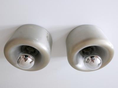  Staff Leuchten Set of Two Mid Century Donut Ceiling Fixtures or Sconces by Staff Germany 1970s