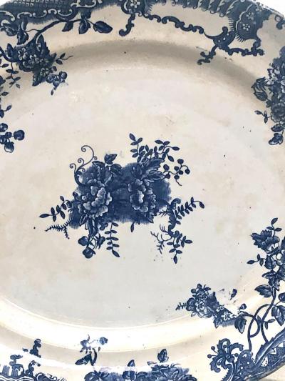  Staffordshire Circa 1870 Staffordshire Victorian Blue and White Platter England