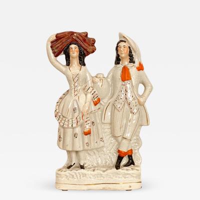  Staffordshire Circa 1880 Staffordshire Figure of a Man and Woman England