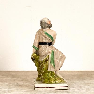  Staffordshire Circa 19th Century Elijah and the Raven Staffordshire Figure England