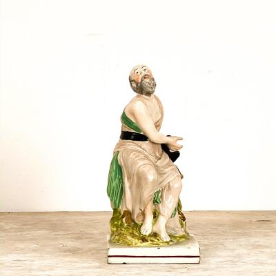  Staffordshire Circa 19th Century Elijah and the Raven Staffordshire Figure England