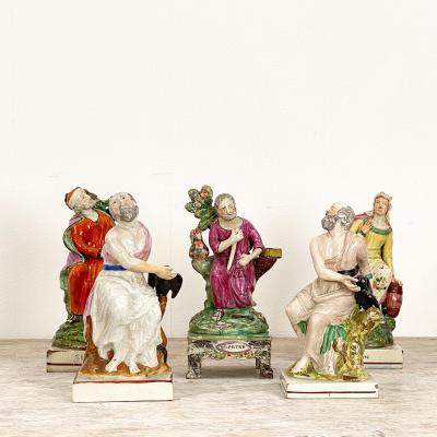  Staffordshire Circa 19th Century Elijah and the Raven Staffordshire Figure England