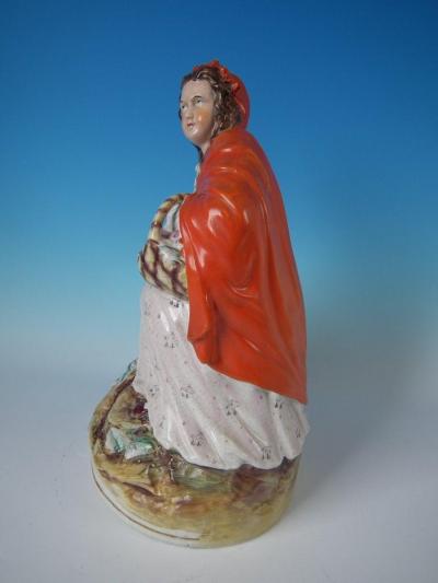  Staffordshire Large Staffordshire Red Riding Hood and Wolf Figure