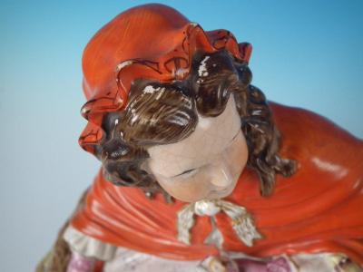  Staffordshire Large Staffordshire Red Riding Hood and Wolf Figure