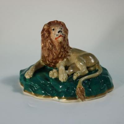  Staffordshire Rare Pair Staffordshire Lion and Lioness Figures