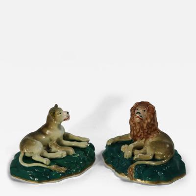  Staffordshire Rare Pair Staffordshire Lion and Lioness Figures