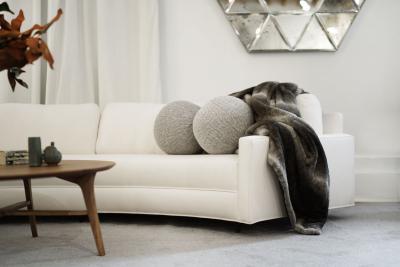  Stamford Modern Orb Accent Pillow in Grey Alpaca by Holly Hunt