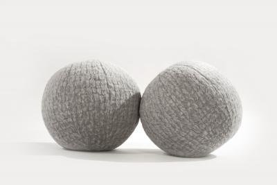  Stamford Modern Orb Accent Pillow in Grey Alpaca by Holly Hunt