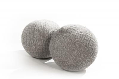  Stamford Modern Orb Accent Pillow in Grey Alpaca by Holly Hunt