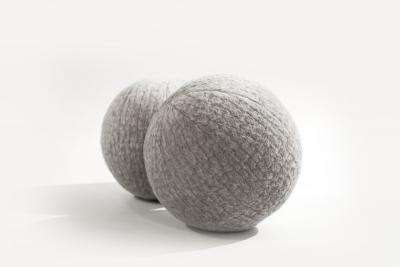  Stamford Modern Orb Accent Pillow in Grey Alpaca by Holly Hunt