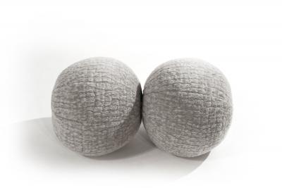  Stamford Modern Orb Accent Pillow in Grey Alpaca by Holly Hunt