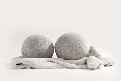  Stamford Modern Orb Accent Pillow in Grey Alpaca by Holly Hunt