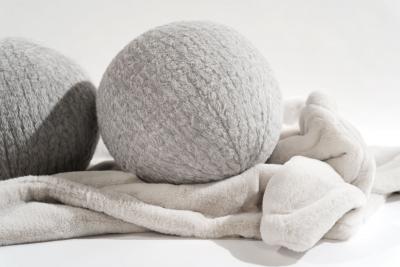  Stamford Modern Orb Accent Pillow in Grey Alpaca by Holly Hunt