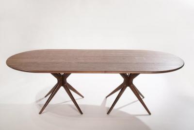  Stamford Modern Stamford Moderns Gazelle Dining Table in Walnut Oval Version