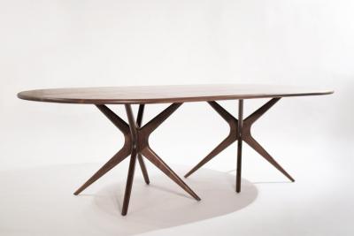  Stamford Modern Stamford Moderns Gazelle Dining Table in Walnut Oval Version