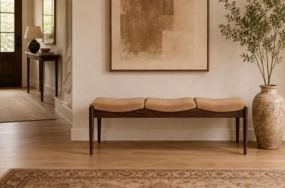  Stamford Modern Wave III Bench in Dark Walnut by Stamford Modern