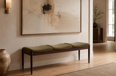  Stamford Modern Wave III Bench in Espresso Walnut by Stamford Modern
