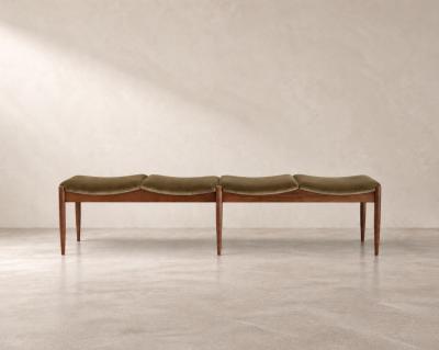  Stamford Modern Wave IV Bench in Special Walnut by Stamford Modern
