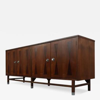  Stanley Furniture Rare Four Door Walnut Rosewood Dresser or Cabinet by Stanley Furniture