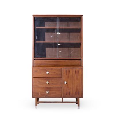  Stanley Furniture Stanley Mid Century Walnut Credenza and Hutch