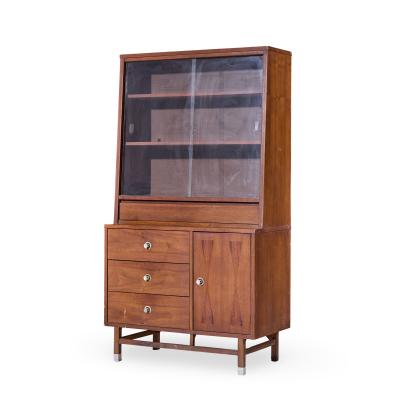  Stanley Furniture Stanley Mid Century Walnut Credenza and Hutch