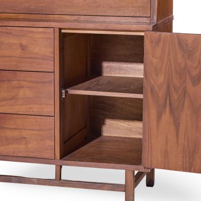  Stanley Furniture Stanley Mid Century Walnut Credenza and Hutch