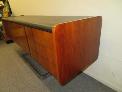  Ste Marie Laurent Fabulous Rosewood and Chrome Credenza by Ste Marie Laurent