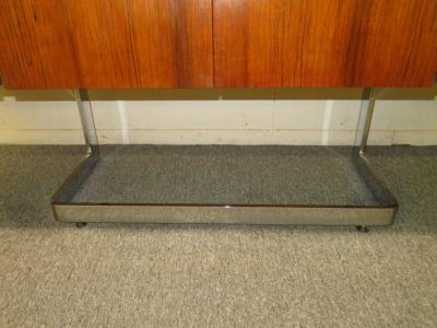  Ste Marie Laurent Fabulous Rosewood and Chrome Credenza by Ste Marie Laurent