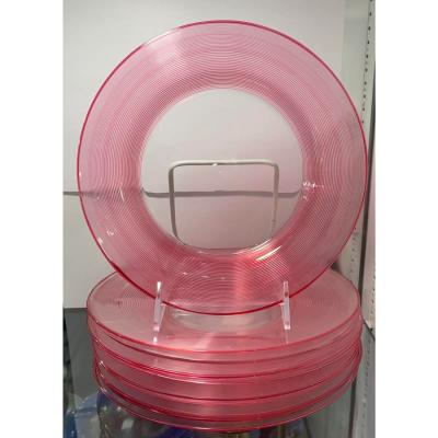  Steuben Glass 1920s Art Deco Frederick Carder for Steuben Pink Threaded Crystal Plates