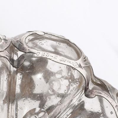  Steuben Glass Pair of Art Nouveau Fine Sterling Overlay Perfume Bottles signed Steuben