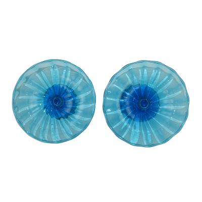  Steuben Glass Set of 2 Steuben Celeste Blue Glass Compotes