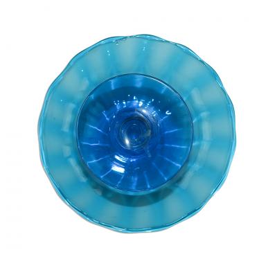  Steuben Glass Set of 2 Steuben Celeste Blue Glass Compotes