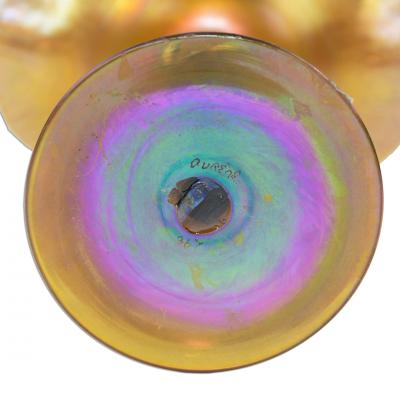  Steuben Glass Steuben Gold Aurene Glass Floriform Compote