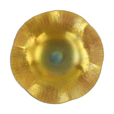  Steuben Glass Steuben Gold Aurene Glass Floriform Compote