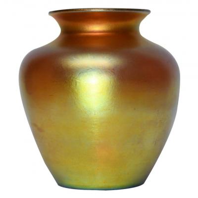  Steuben Glass Steuben Gold Aurene Glass Vase