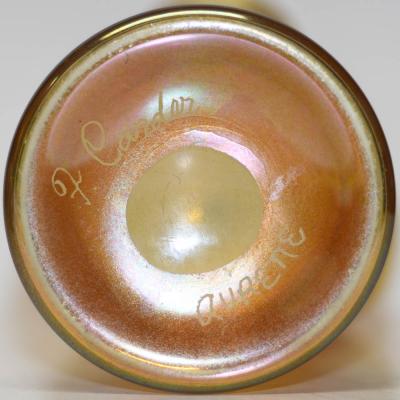  Steuben Glass Steuben Gold Aurene Widebase Glass Vase