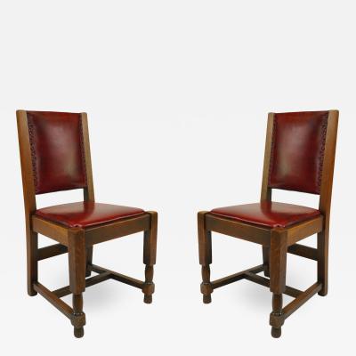  Stickley Bros Set of Six American Mission Oak Side Chairs