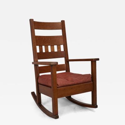  Stickley Brothers Stickley Brothers style Of An American Arts Crafts Oak Rocking Chair