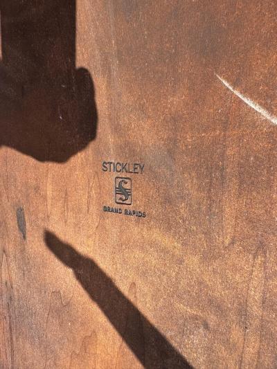  Stickley Brothers Stickley Flaming Mahogany with leather top Corner End Table