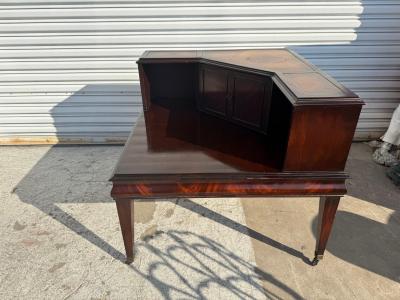  Stickley Brothers Stickley Flaming Mahogany with leather top Corner End Table