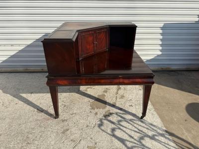  Stickley Brothers Stickley Flaming Mahogany with leather top Corner End Table