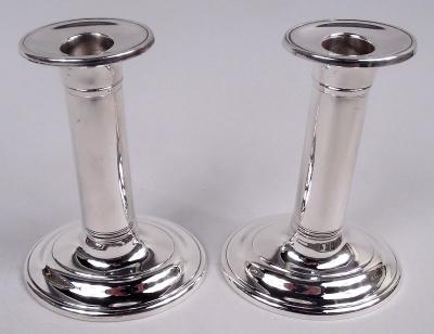  Stieff Pair of Stieff Williamsburg Sterling Silver Colonial Candlesticks