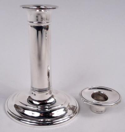  Stieff Pair of Stieff Williamsburg Sterling Silver Colonial Candlesticks