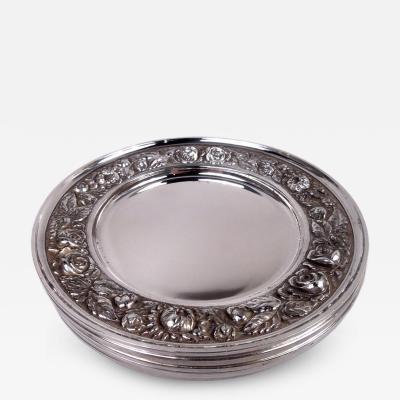  Stieff Stieff Rose Baltimore Repousse Sterling Silver Bread Butter Plates