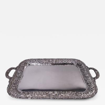  Stieff Traditional Stieff Baltimore Repousse Sterling Silver Tray 1946
